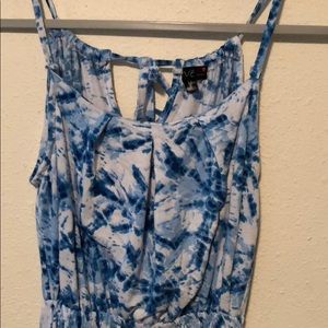 Blue and white maxi dress